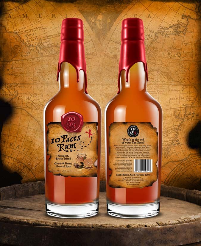 Ten Paces Rum - Colombian Espresso & Honey (Front of Bottle)