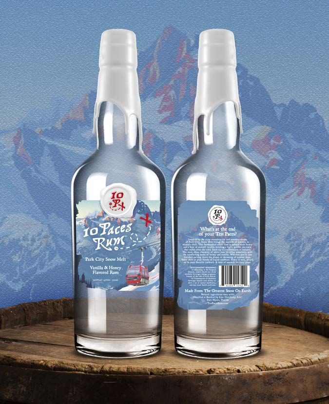 Ten Paces Rum - Colombian Espresso & Honey (Front of Bottle)